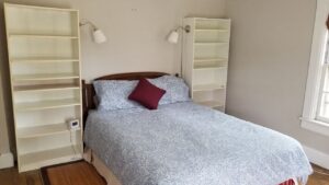 Master bedroom with queen-sized bed