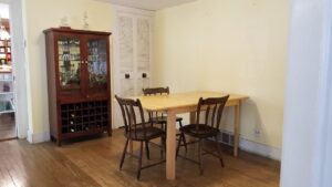 Built-in closet in dining room for extra storage